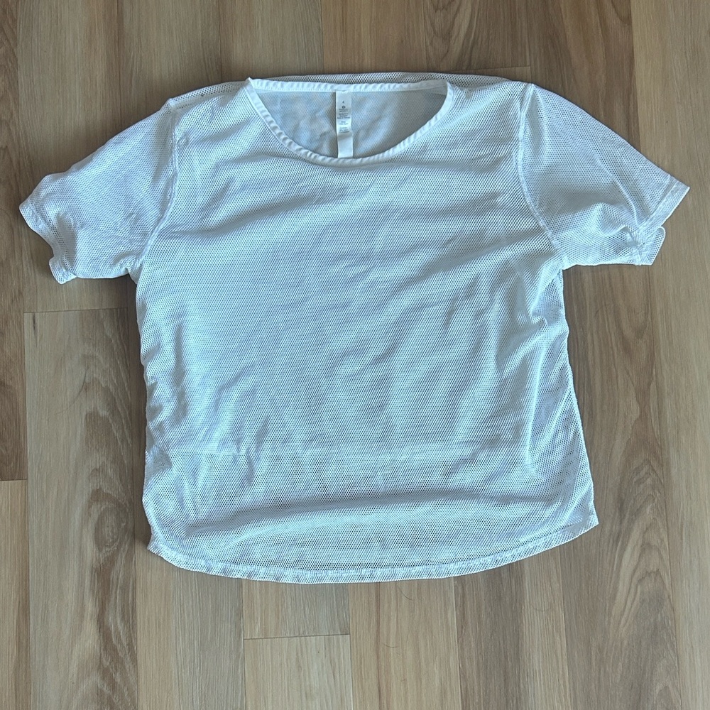 White Mesh Short Sleeve Top Lululemon